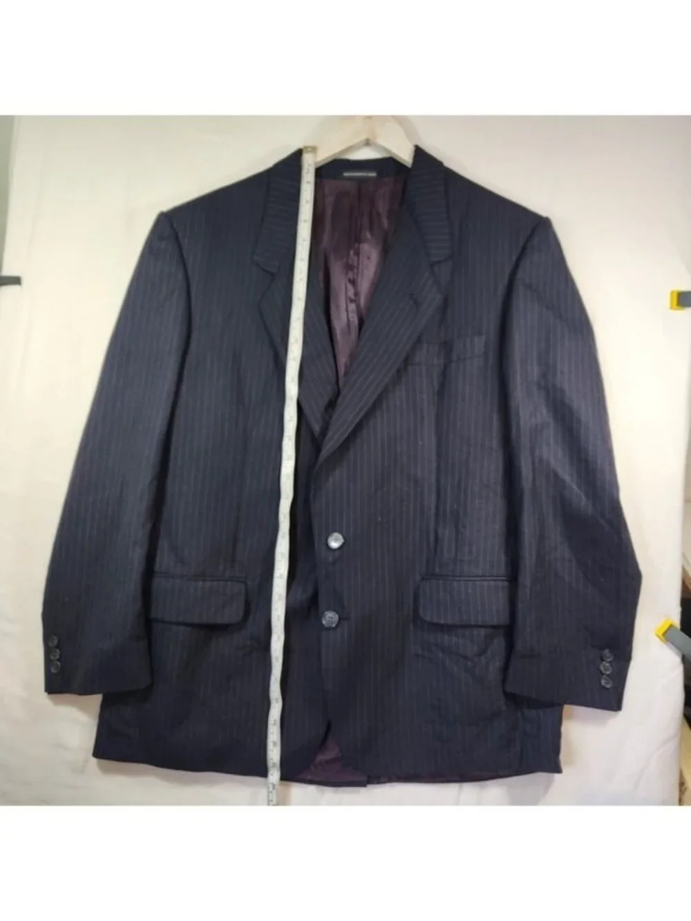 Moores‎ 365 Suit Blazer Mens 44 Reg Pure Virgin Wool Pinstripe Navy Blue Canada